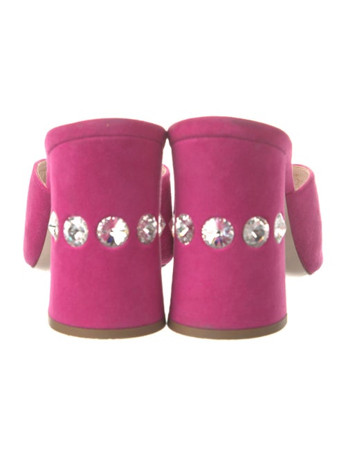 Miu Miu Suede Crystal Embellishments Slides