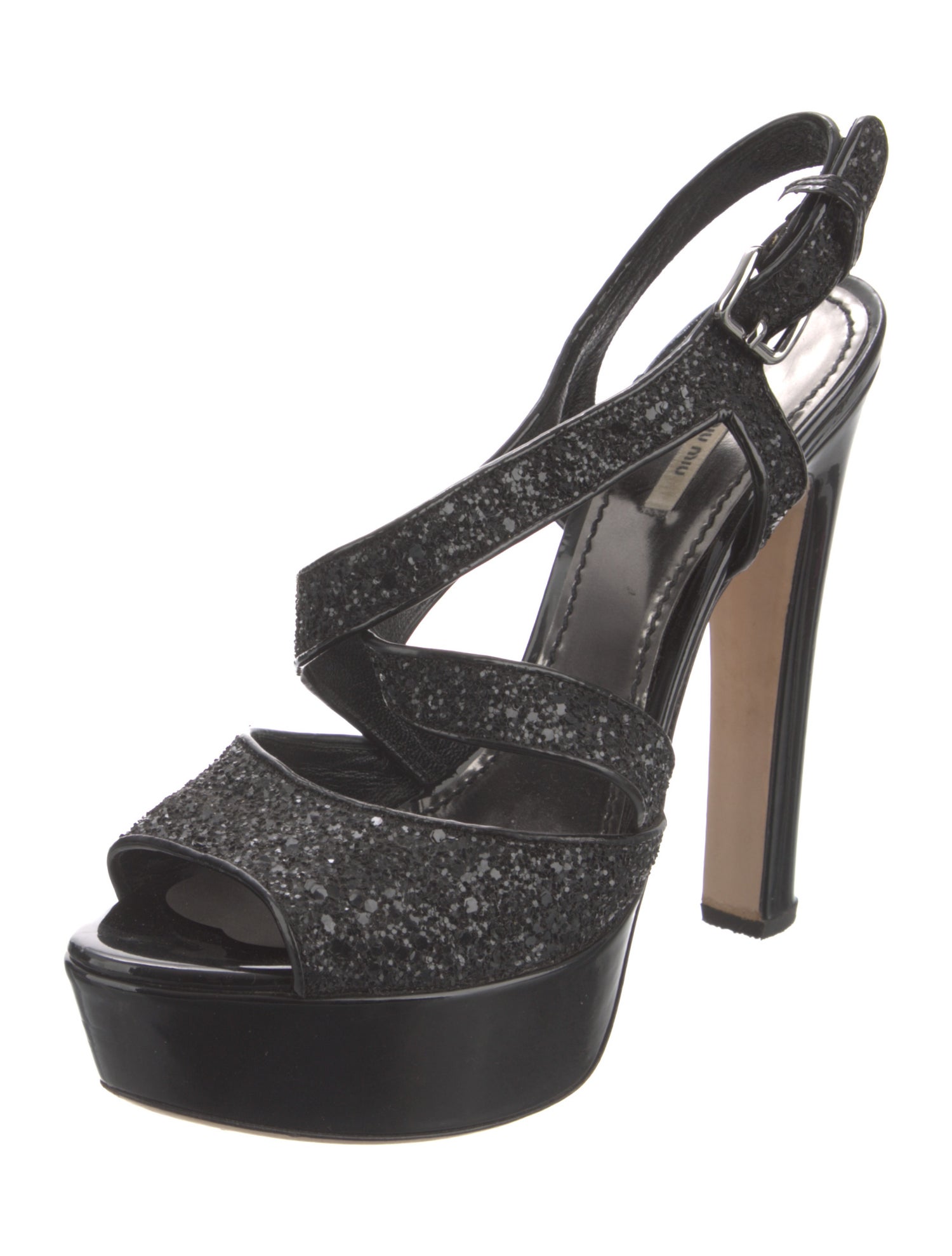 Miu Miu Glitter Glitter Accents Slingback Pumps