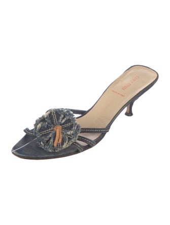 Miu Miu Denim Slides