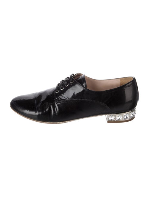 Miu Miu Patent Leather Glitter Accents Oxfords