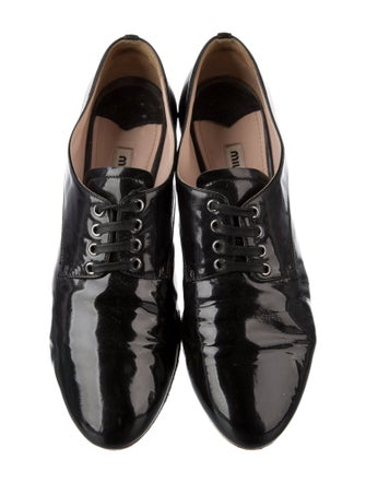 Miu Miu Patent Leather Glitter Accents Oxfords