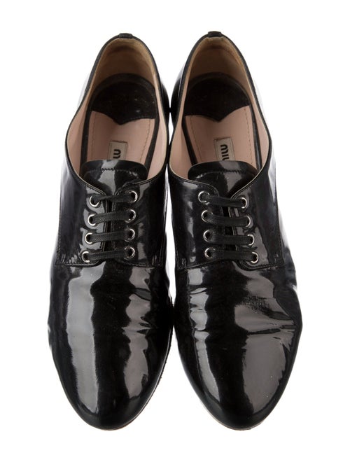 Miu Miu Patent Leather Glitter Accents Oxfords