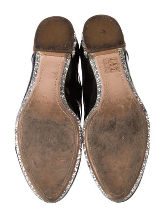 Miu Miu Patent Leather Glitter Accents Oxfords