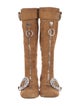 Miu Miu Suede Crystal Embellishments Riding Boots