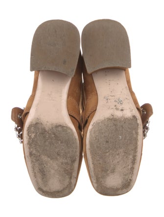 Miu Miu Suede Crystal Embellishments Riding Boots
