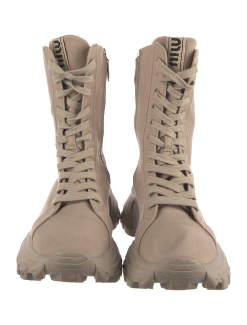 Miu Miu Canvas Combat Boots