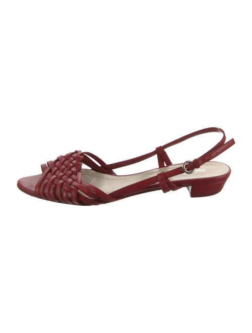 Miu Miu Leather Slingback Sandals