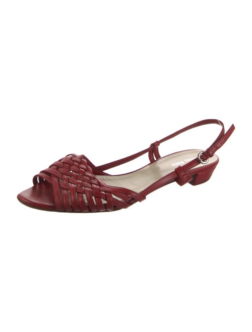 Miu Miu Leather Slingback Sandals