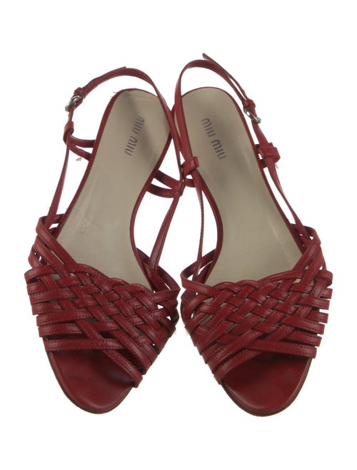 Miu Miu Leather Slingback Sandals