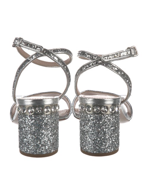 Miu Miu Glitter Crystal Embellishments Sandals