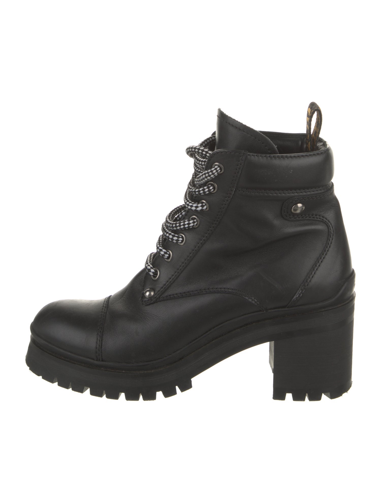 Miu Miu Leather Combat Boots