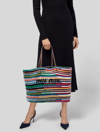 Miu Miu Crochet Logo Tote