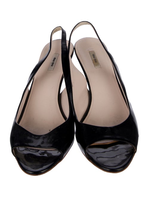 Miu Miu Patent Leather Slingback Sandals