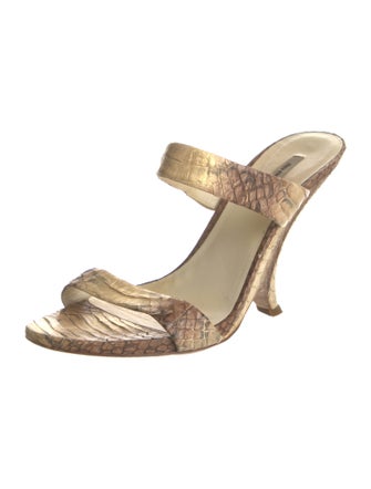 Miu Miu Snakeskin Animal Print Slides