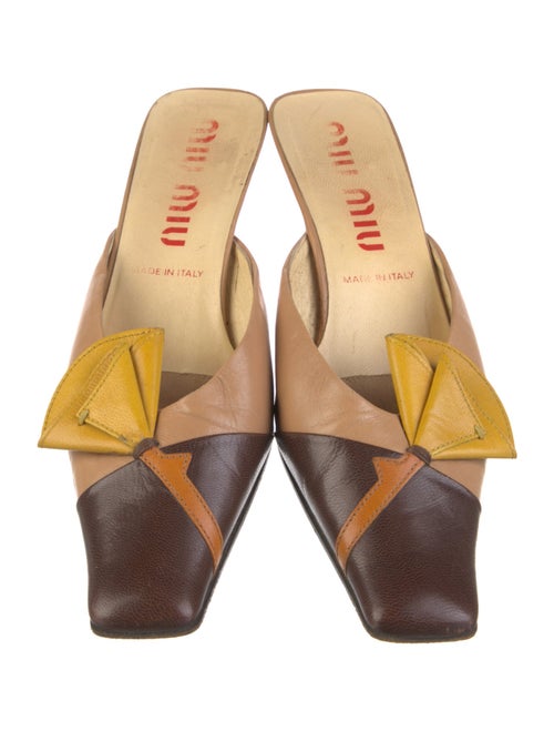 Miu Miu Leather Colorblock Pattern Mules