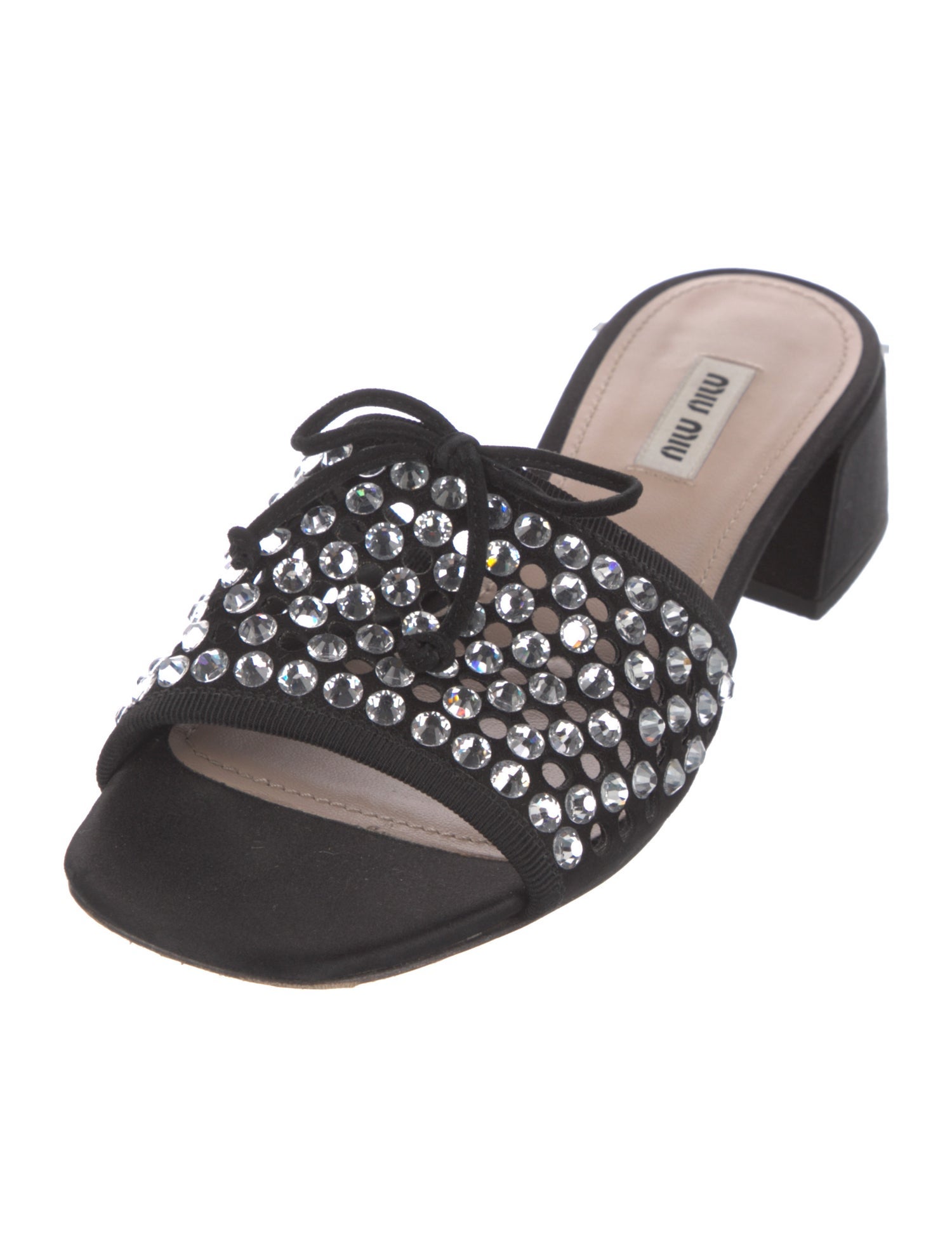 Miu Miu Leather Lasercut Accents Slides