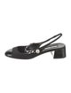 Miu Miu Canvas Chain-Link Accents Slingback Flats