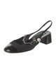 Miu Miu Canvas Chain-Link Accents Slingback Flats