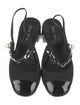 Miu Miu Canvas Chain-Link Accents Slingback Flats