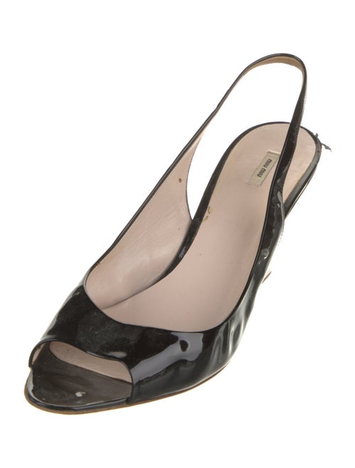 Miu Miu Patent Leather Slingback Sandals