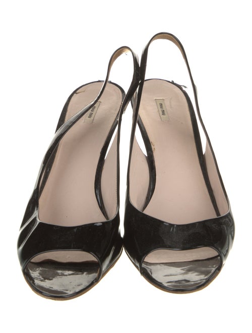 Miu Miu Patent Leather Slingback Sandals