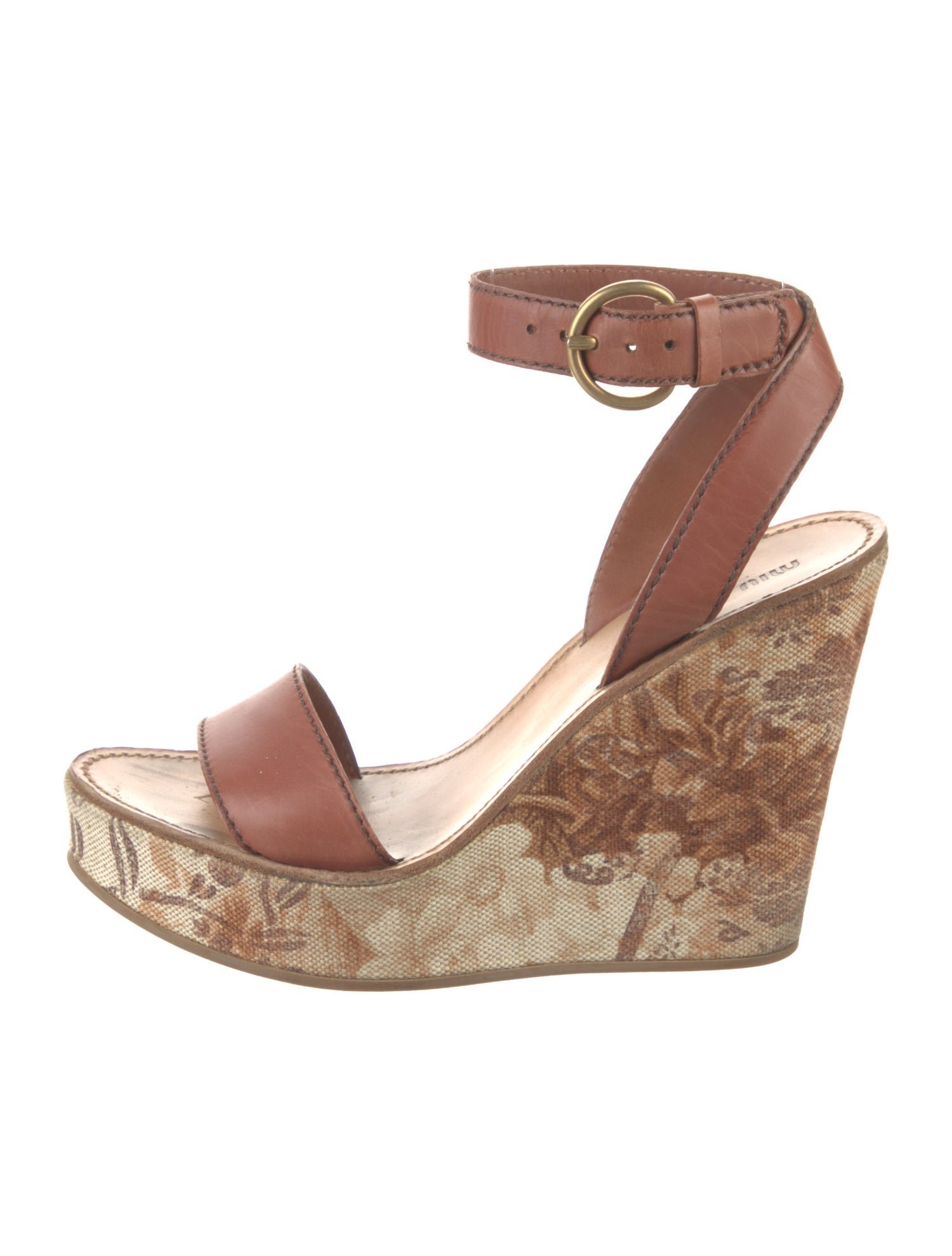Miu Miu Leather Printed Sandals