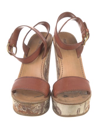 Miu Miu Leather Printed Sandals