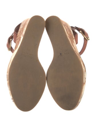 Miu Miu Leather Printed Sandals