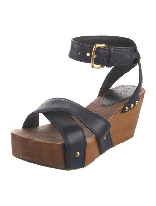 Miu Miu Leather Studded Accents Sandals