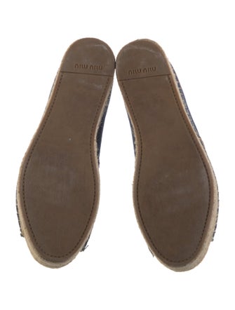 Miu Miu Denim Colorblock Pattern Espadrilles