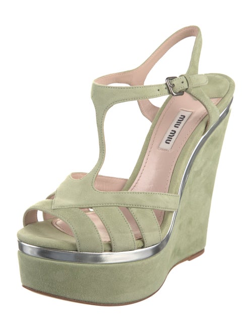 Miu Miu Suede T-Strap Sandals