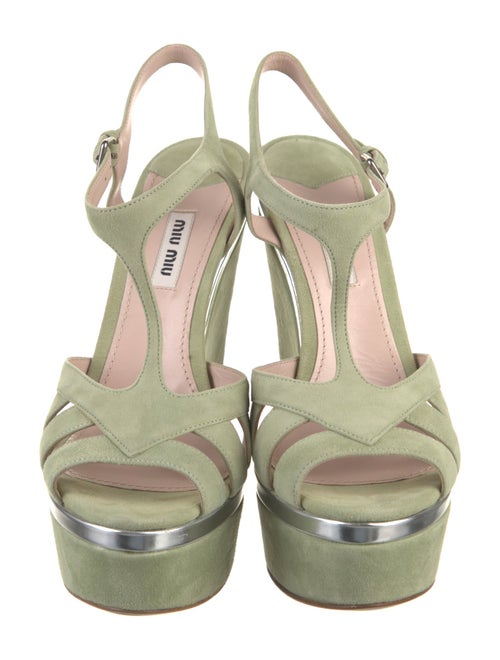 Miu Miu Suede T-Strap Sandals