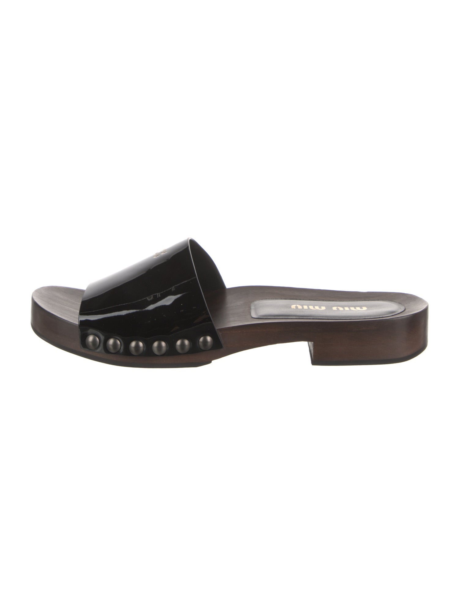 Miu Miu Patent Leather Slides
