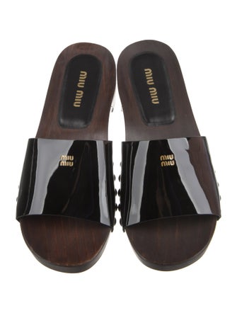 Miu Miu Patent Leather Slides