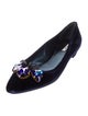 Miu Miu Velvet Bow Accents Flats