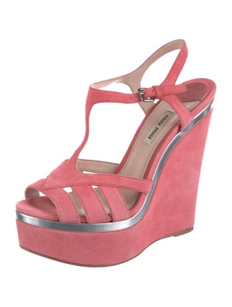 Miu Miu Suede T-Strap Sandals