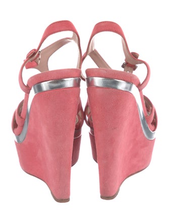 Miu Miu Suede T-Strap Sandals