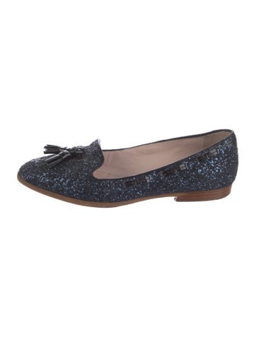 Miu Flats Glitter Tassel Accents Loafers IT 36.5 | 6.5