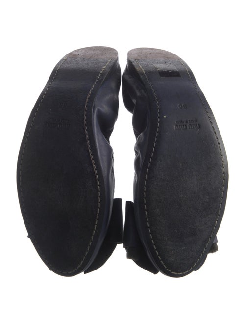 Miu Miu Leather Bow Accents Ballet Flats