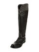 Miu Miu Leather Studded Accents Riding Boots