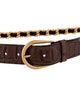 Miu Miu Embossed Leather Chain-Link Accents Waist Belt