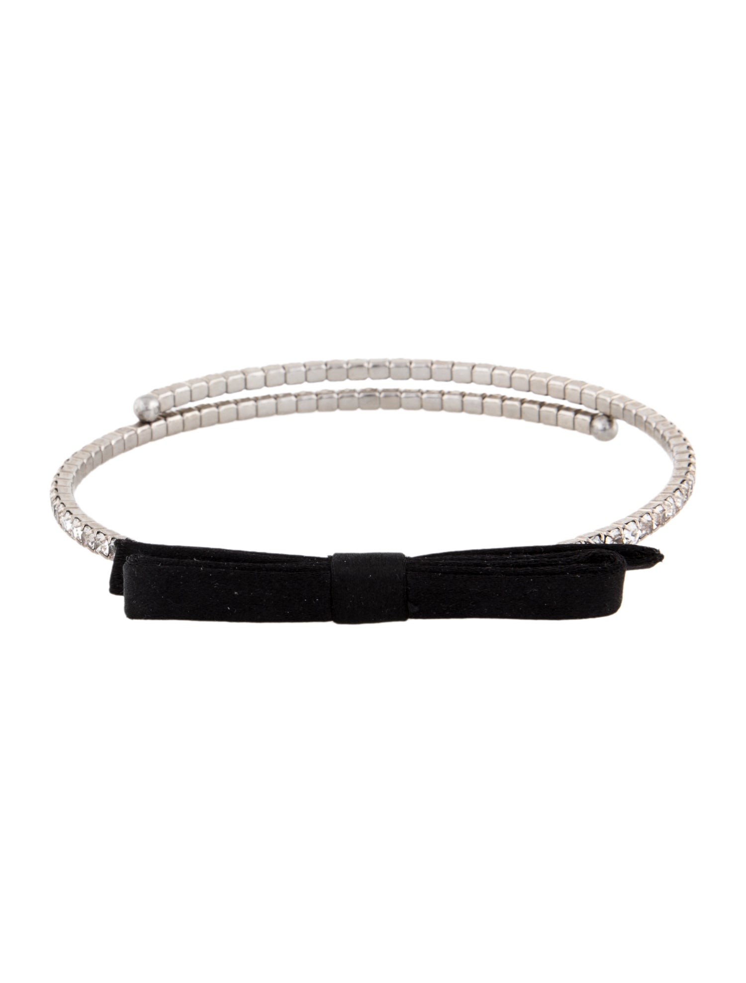 Miu Miu Crystal & Fabric Bow Flexible Choker Necklace