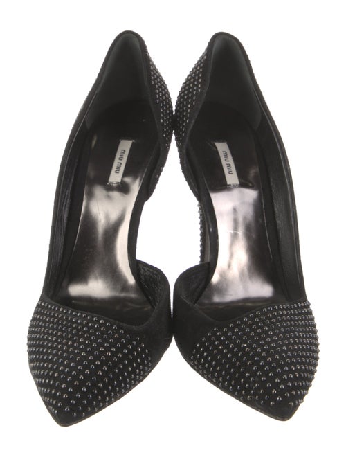Miu Miu Suede Studded Accents D'Orsay Pumps