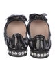 Miu Miu Patent Leather Bow Accents Ballet Flats