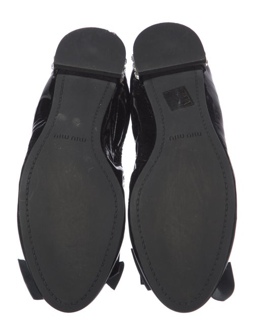 Miu Miu Patent Leather Bow Accents Ballet Flats