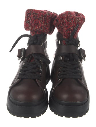 Miu Miu Leather Combat Boots