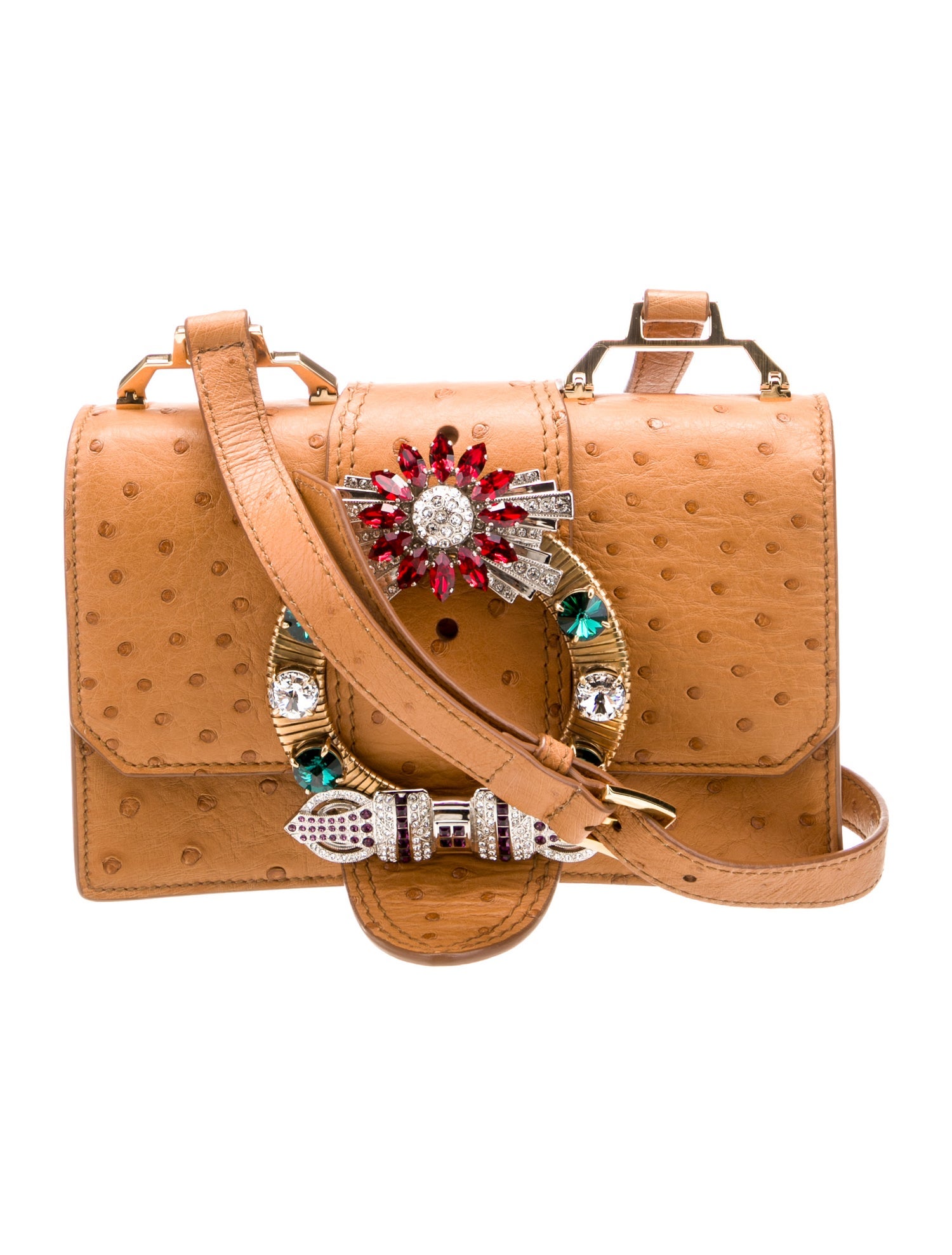 Miu Miu Ostrich Crossbody Bag Small