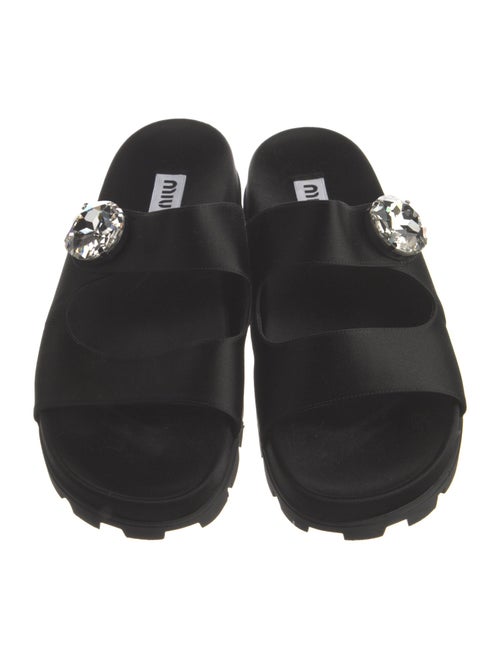 Miu Miu Satin Crystal Embellishments Slides