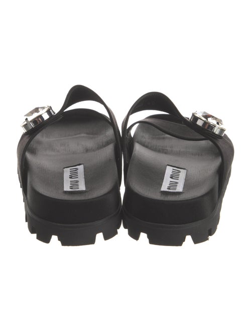 Miu Miu Satin Crystal Embellishments Slides