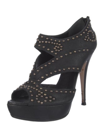 Miu Miu Leather Studded Accents Pumps
